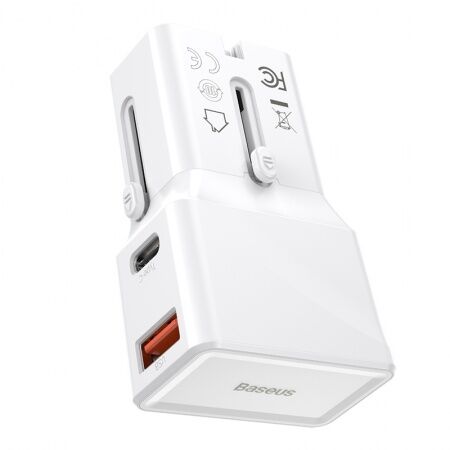 Зарядное устройство BASEUS Universal Conversion Plug Charger, 3A, 18W, белый - 1
