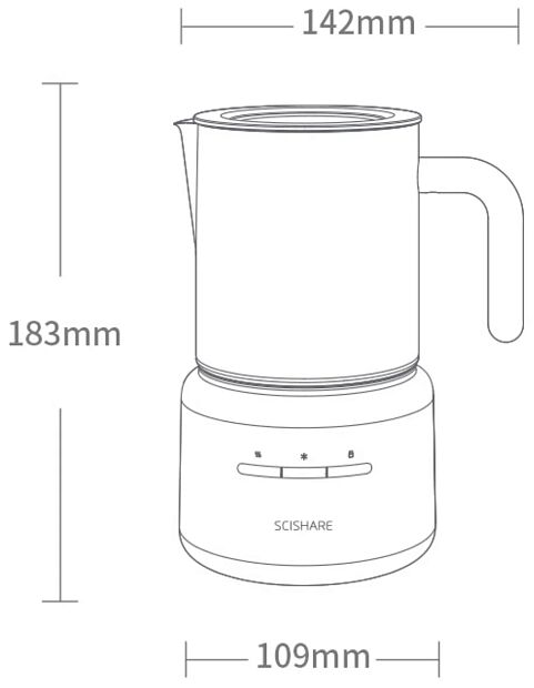 Вспениватель для молока Scishare Milk Steamer S3103 (White) - 7