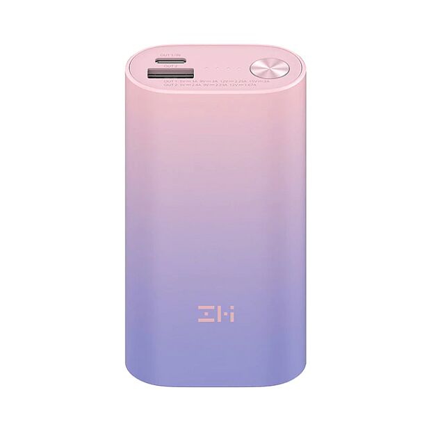 Внешний аккумулятор Power Bank ZMI QB818 10000mAh (Type-C MINI (High-End версия) 3A, 30W) (Purple/Pink) RU - 5