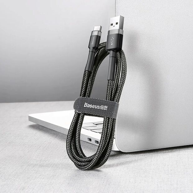 Кабель Baseus Cafule Cable USB For Type-C 3A 1M CATKLF-BG1 (Grey/Серый) - 5