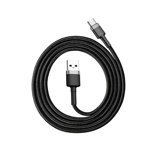 Кабель Baseus Cafule Cable USB For Type-C 3A 1M CATKLF-BG1 (Grey/Серый) - 4