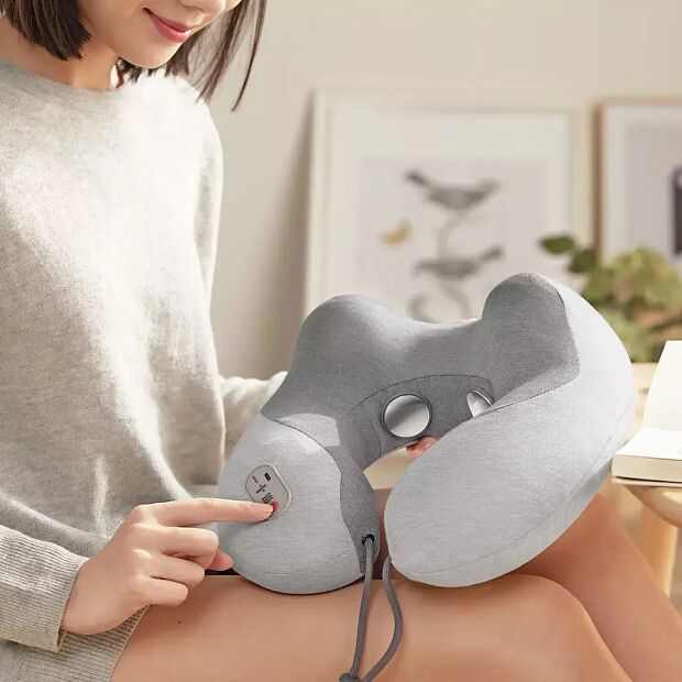 Дорожная подушка Momoda Massage Hot Pillow (Grey/Серый) - 8
