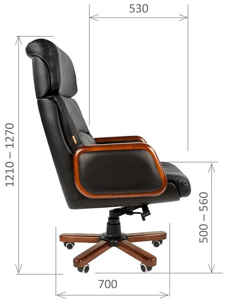 Офисное кресло Chairman 417 Россия кожа черная RU - 5