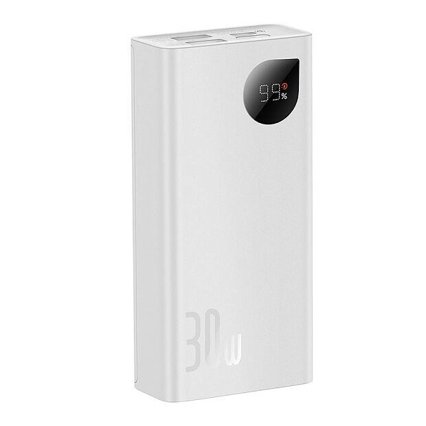Портативный аккумулятор BASEUS Adaman 2 Digital Display Fast Charge 30W OS, 3A, 10000 мАч, белый, быстрая зарядка, диспл - 4