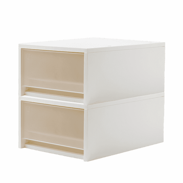 Xiaomi Jordan Judy Multi-function Drawer Storage Box Small 2 Packs (Beige) 